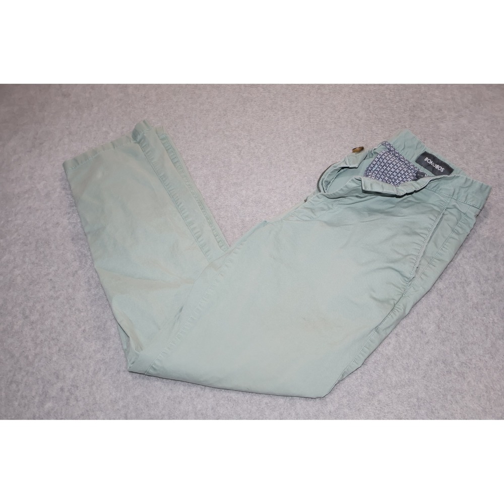 Bonobos Chino Pants Mens 31x29 Light Green Slim Fit Stretch Cotton Blend FLAT